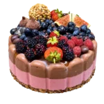 Tort raw-vegan cu ciocolată și zmeură